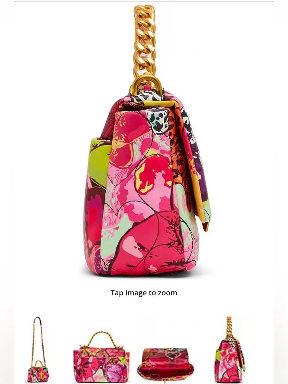 Betsey Johnson Butterfly ๐ Puffed Flap Crossbody Bag. Gold Hardware Floral ๐ฆ๐NWT - Picture 5 of 13